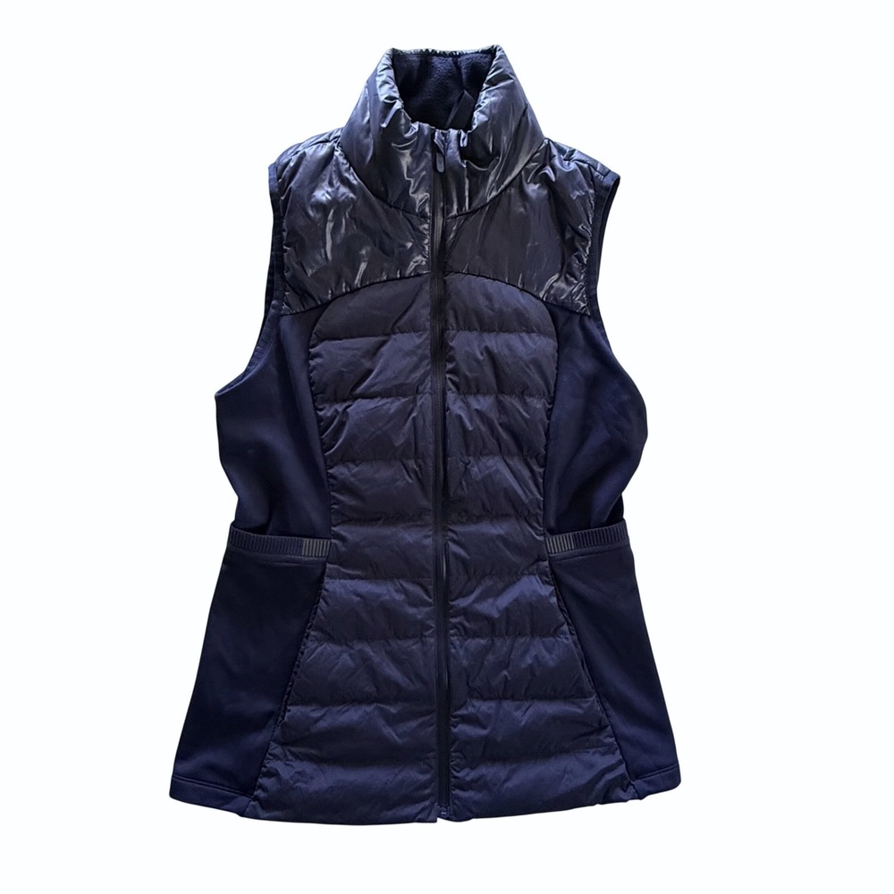 Lululemon Down For It All Vest Navy Blue Size 6 Puffer Running Vest W4BSPS